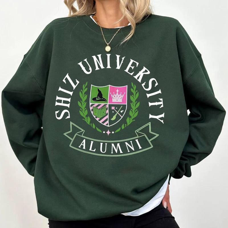 Color: WHITE, Size: XXXL - Individual Wicked Alumni Sweatshirt Woman Clothing Harajuku Pullover Streetwear Autumn Long Sleeve Women's Clothing Hoodies