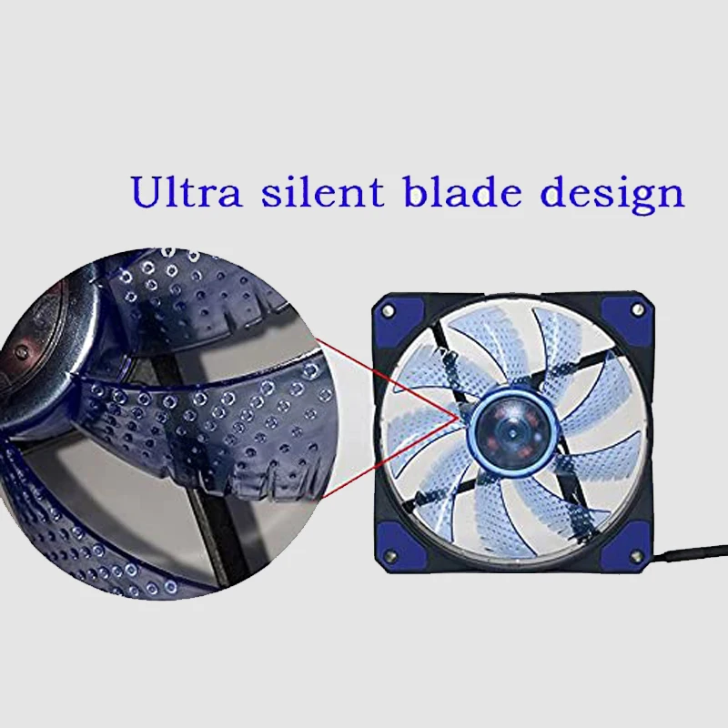 Color: GOLD, Blade Color: WHITE, RGB Support: Fixed Color - 12CM RGB LED PWM Light Heat Dissipation Fan 12V DC 15 33 Lights Computer Case Cooling Fan