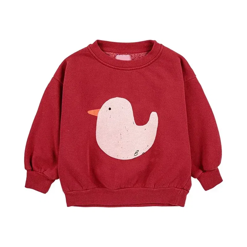 Color: black, Kid Size: 5 - Children's Spring Autumn Hoodie Cartoon Print Unisex Sweatshirt European Style Top for Boys And Girls