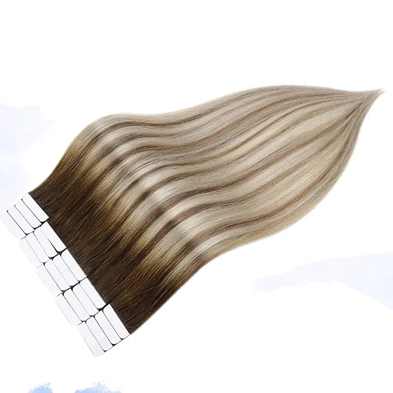 Color: T2/60, Items per Package: 10 pcs, Length: 20 INCHES, Life Span: 12 months - [Last 12 Months] Ugeat Tape in Hair Extensions Virgin Human Hair 10A Grade Tape in Extensions  Human Hair