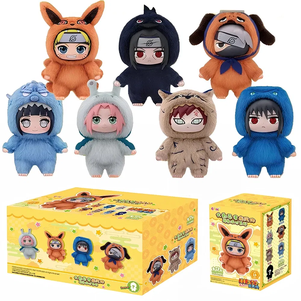 Color: Blue - In Stock Original TOP TOY Naruto EAKI Cute Beast Party Sasuke Vinyl Cute Plush Blind Box Figure Pendant Gift