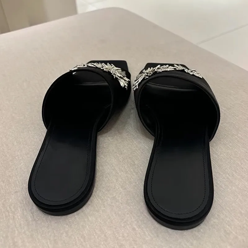Color: black, Shoe Size: 36 - Women's Summer Shoes Natural Sude Sandals Ladies Genuine Leather Green Black Sandals Fashion Women's Shoes Outer Wear Slippers