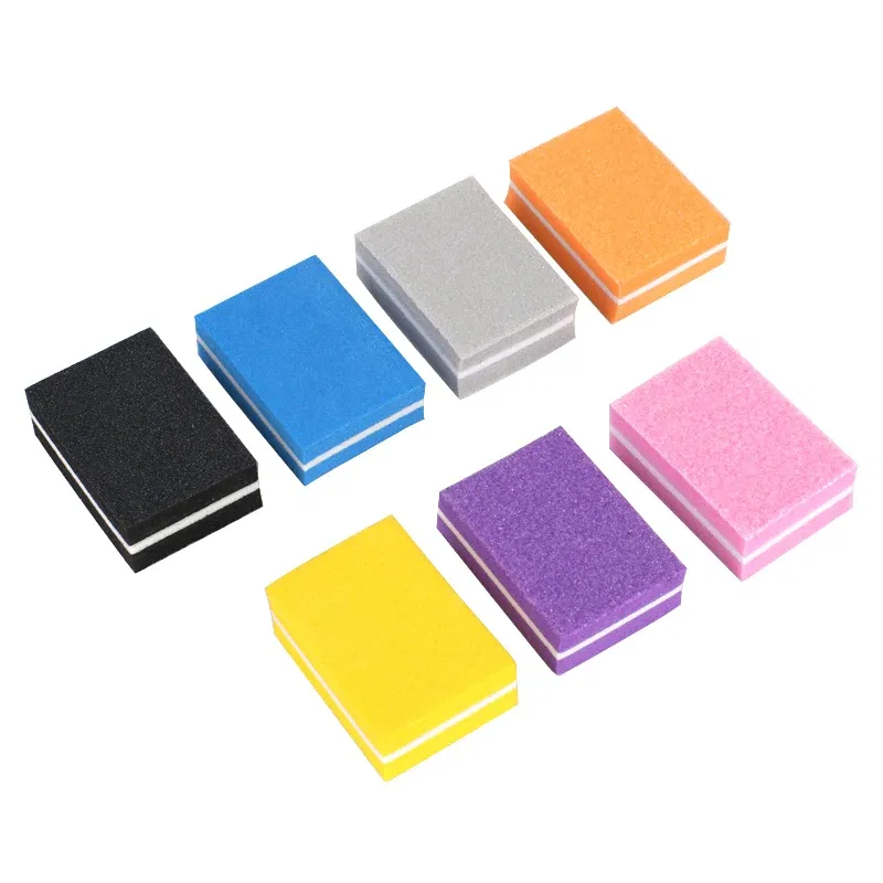 Color: Blue - 100pcs Mini Nail File 100/180 Disposable Nail Buffer Block Sponge Women Manicure Tool Nail Polish UV Gel Lime a Ongle Wholesale