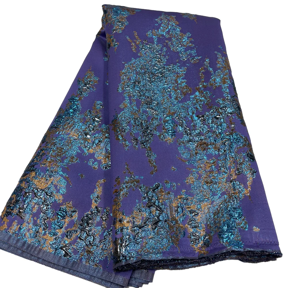Color: black, length: 5 yards, Width: 120cm - Salouva 2024 High Quality African Nigerian Gilding Tulle Lace Fabric Embroidery Organza French Lace Jacquard Brocade Lace Fabric