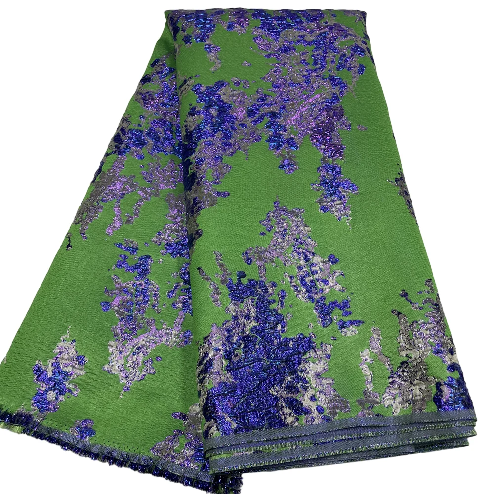 Color: black, length: 5 yards, Width: 120cm - Salouva 2024 High Quality African Nigerian Gilding Tulle Lace Fabric Embroidery Organza French Lace Jacquard Brocade Lace Fabric