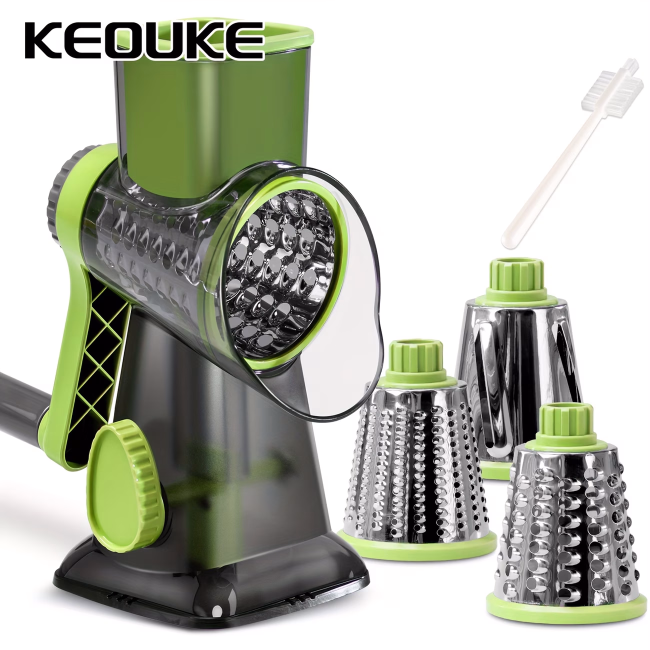 KEOUKE 2Pcs Transparent Cheese Grater, Multi-functional Hand-Cranked Household Vegetable Chopper, Slicer, Shredder, Potato Julienne Slicer, Grating Tool