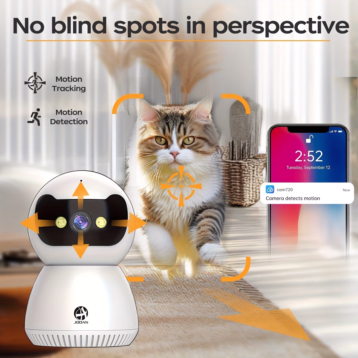 JOOAN 1080P Full HD Security Camera with Full-Color Night Vision, Two-Way Audio, Motion Detection, and Tracking Recording