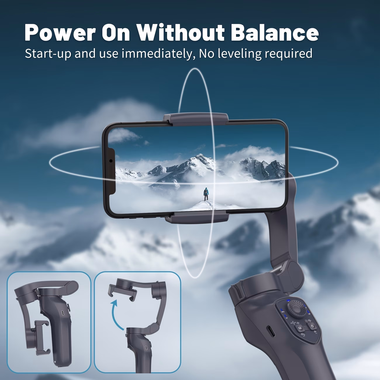 COMITOK L7C Smart 3-Axis Handheld Gimbal for Smooth Video Recording, Live Streaming, and Vlogging
