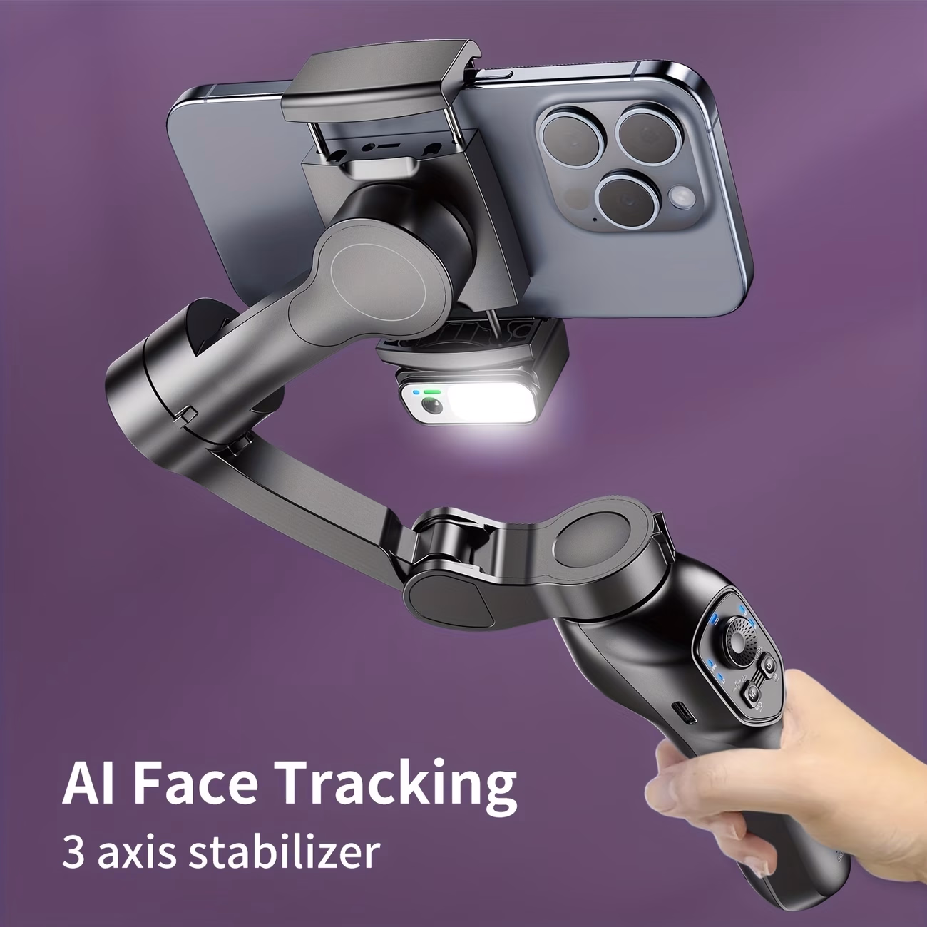 COMITOK L7C Smart 3-Axis Handheld Gimbal for Smooth Video Recording, Live Streaming, and Vlogging