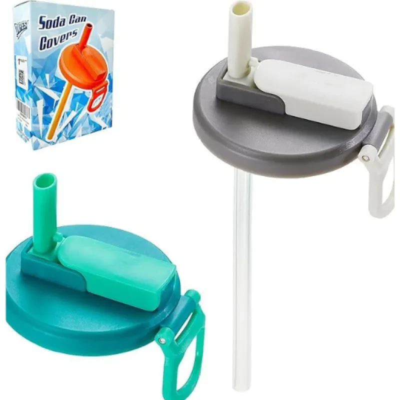Can Cap with Integrated Straw