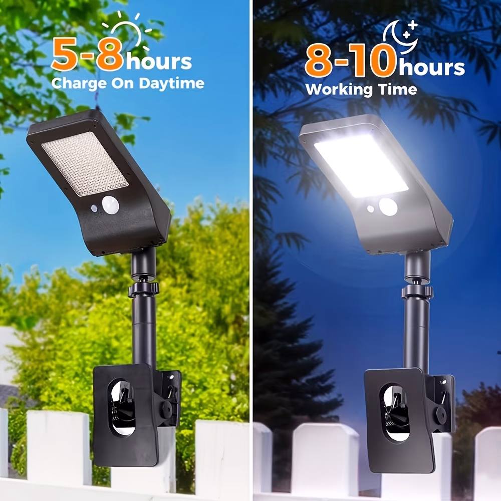 LiHangStar™ 2pcs Solar Outdoor Lights Clip-On Solar Lights with Motion Sensor