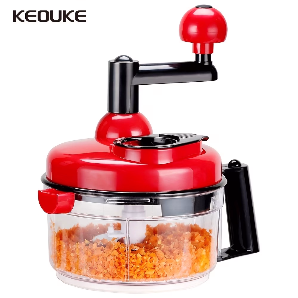 KEOUKE Onion Chopper Hand Crank Food Processor for Chili, Vegetable, Nuts, Fruits, Salad with Egg Separator