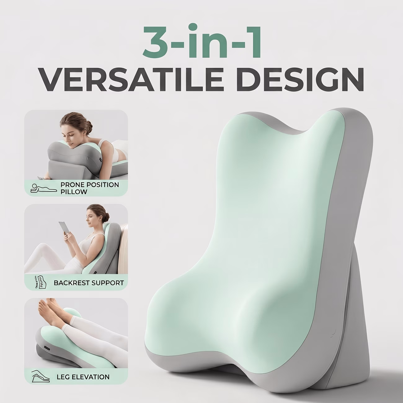 WKEFF Multifunctional Memory Foam Pillow – Ergonomic Pillow for Sleep, Neck, and Acid Reflux Relief