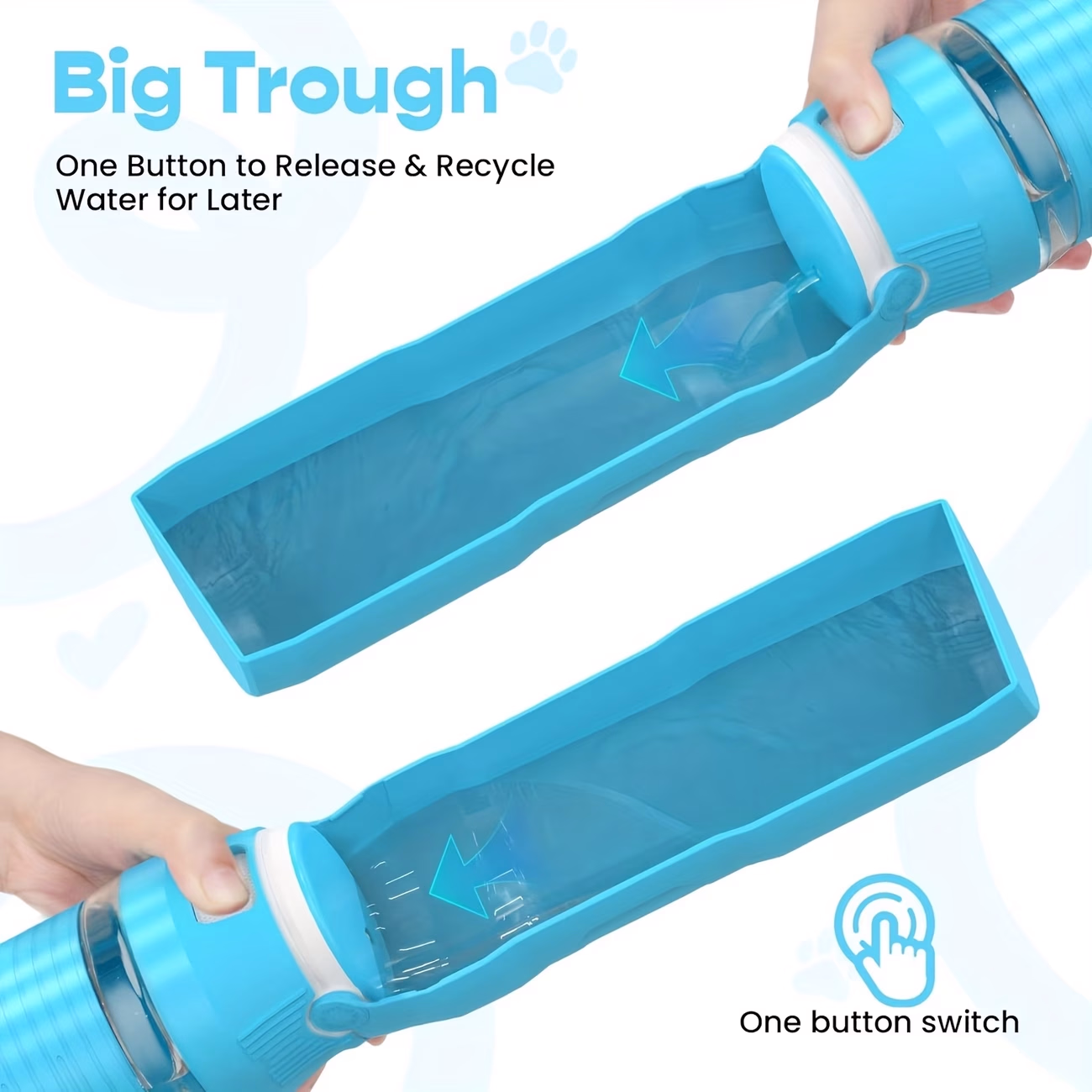 LESOTC Pet Outdoor Portable Dog Water Bottle – 35oz Foldable Leak-Proof Travel Water Dispenser for Dogs