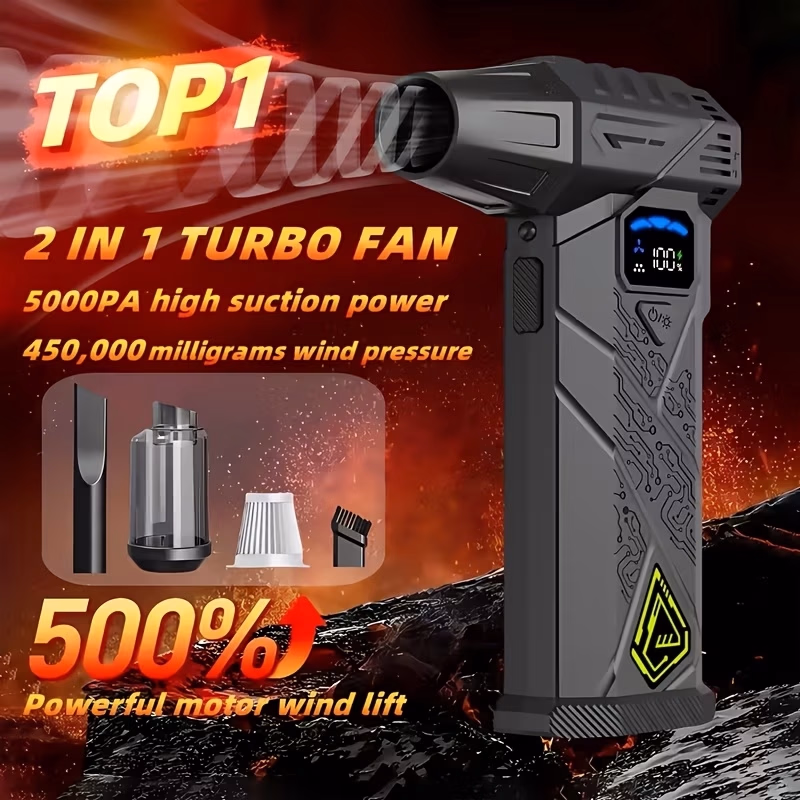 ABUDODO Turbo Jet Fan and Blower – Personal Cooling Fan with High-Speed Brushless Motor