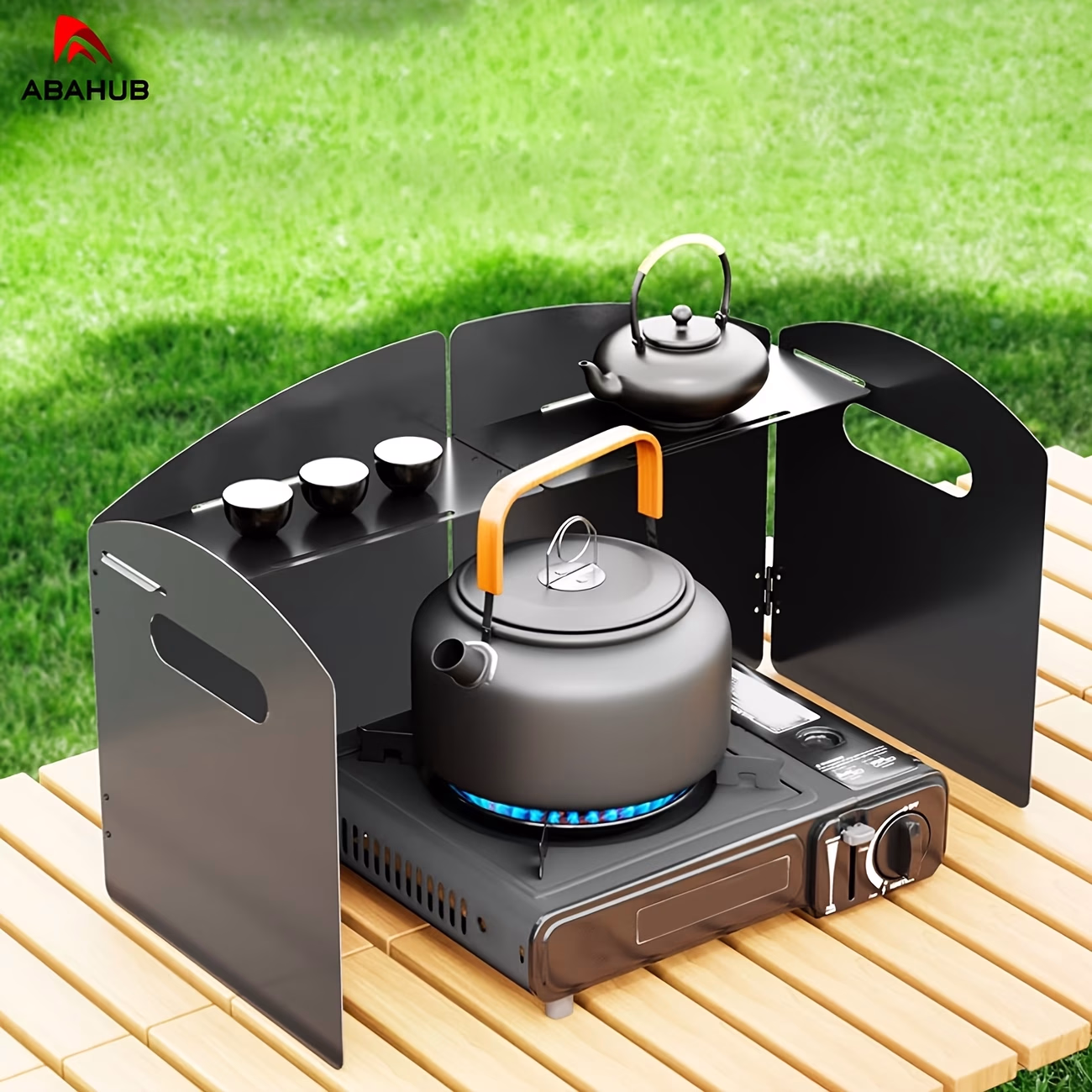 ABAHUB 1pc Foldable Thickened Windshield for Outdoor Stove – Portable Wind Protection
