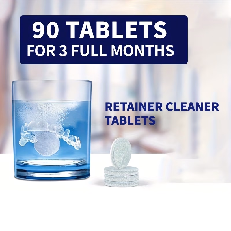 NIKDAS 90pcs Denture Cleaning Tablets – Retainer, Mouth Guard, and Night Guard Cleaner