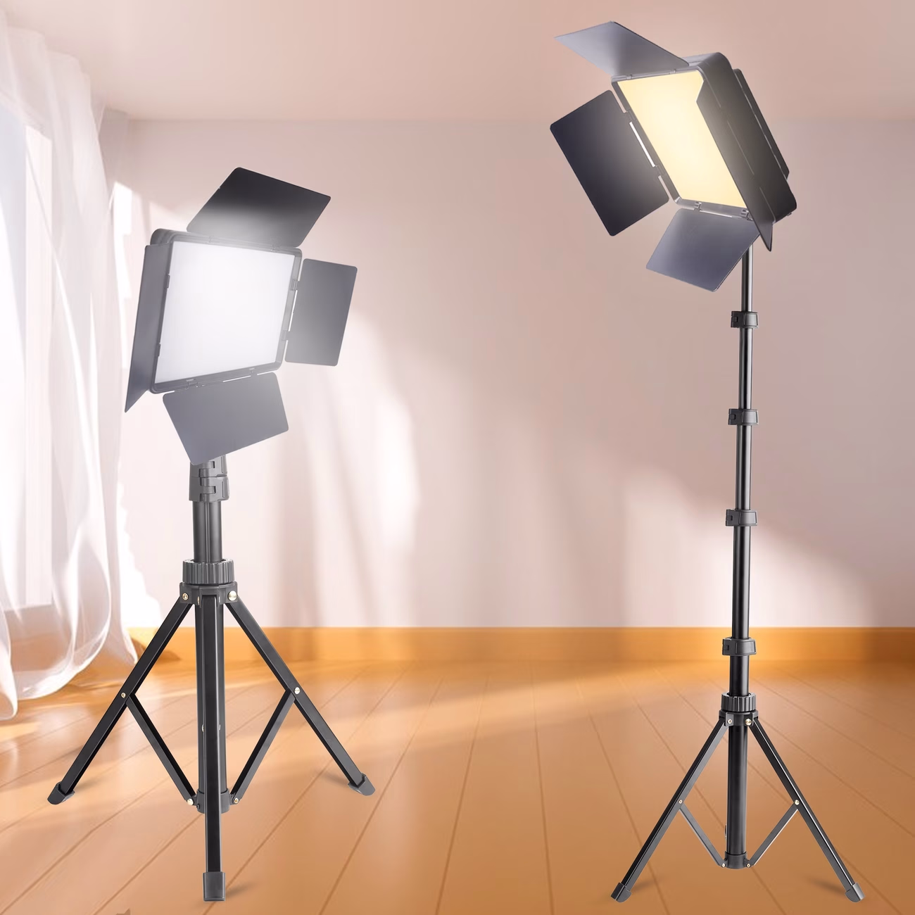 UEGOGO 10-Inch LED Fill Light with Adjustable Tripod – Photography Lighting Set