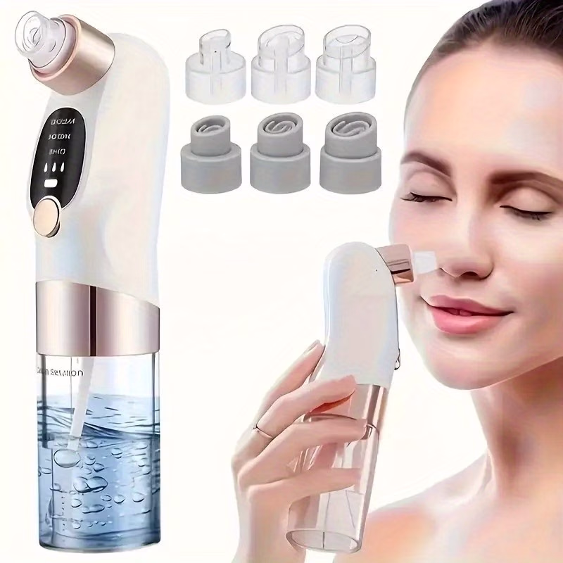 SKRVLOGO 6-In-1 Electric Blackhead Remover – USB Rechargeable Facial Cleansing and Pore Suction Device