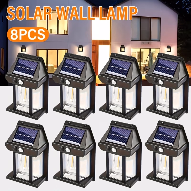 LiHangStar™ Set of 8 Intelligent Solar Wall Lamps – Motion Detection for Outdoor Spaces