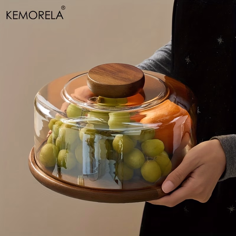 KEMORELA Cake Stand with Dome Lid – Elegant Food-Safe Kitchen Serving Tray