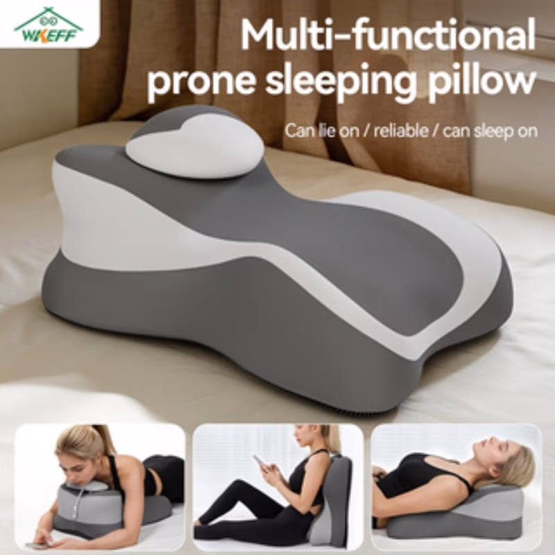 WKEFF Memory Foam Prone Sleeping Pillow – Elevated Body Pillow for Comfort and Support