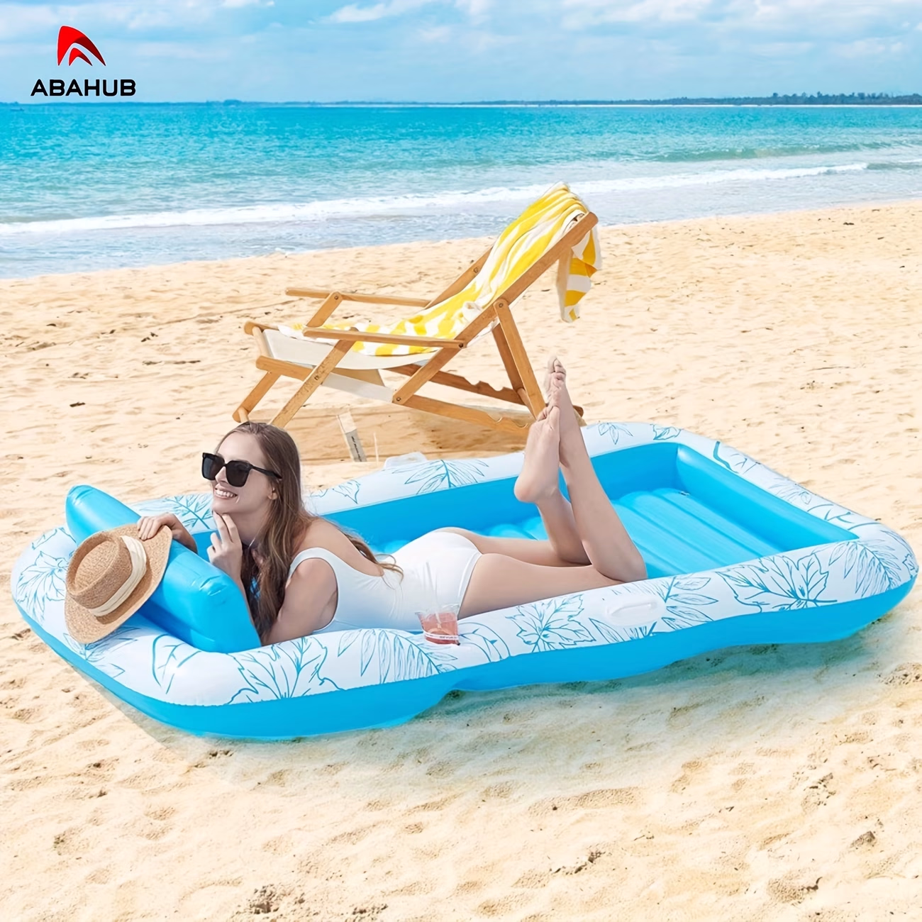ABAHUB One Water Inflatable Floating Bed – Reclining Sunbathing Lounger