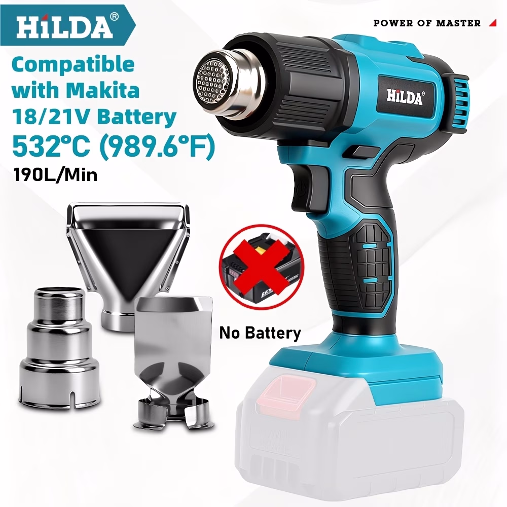 HILDA Cordless Blue Heat Gun – Compatible with Makita 18V/21V Batteries