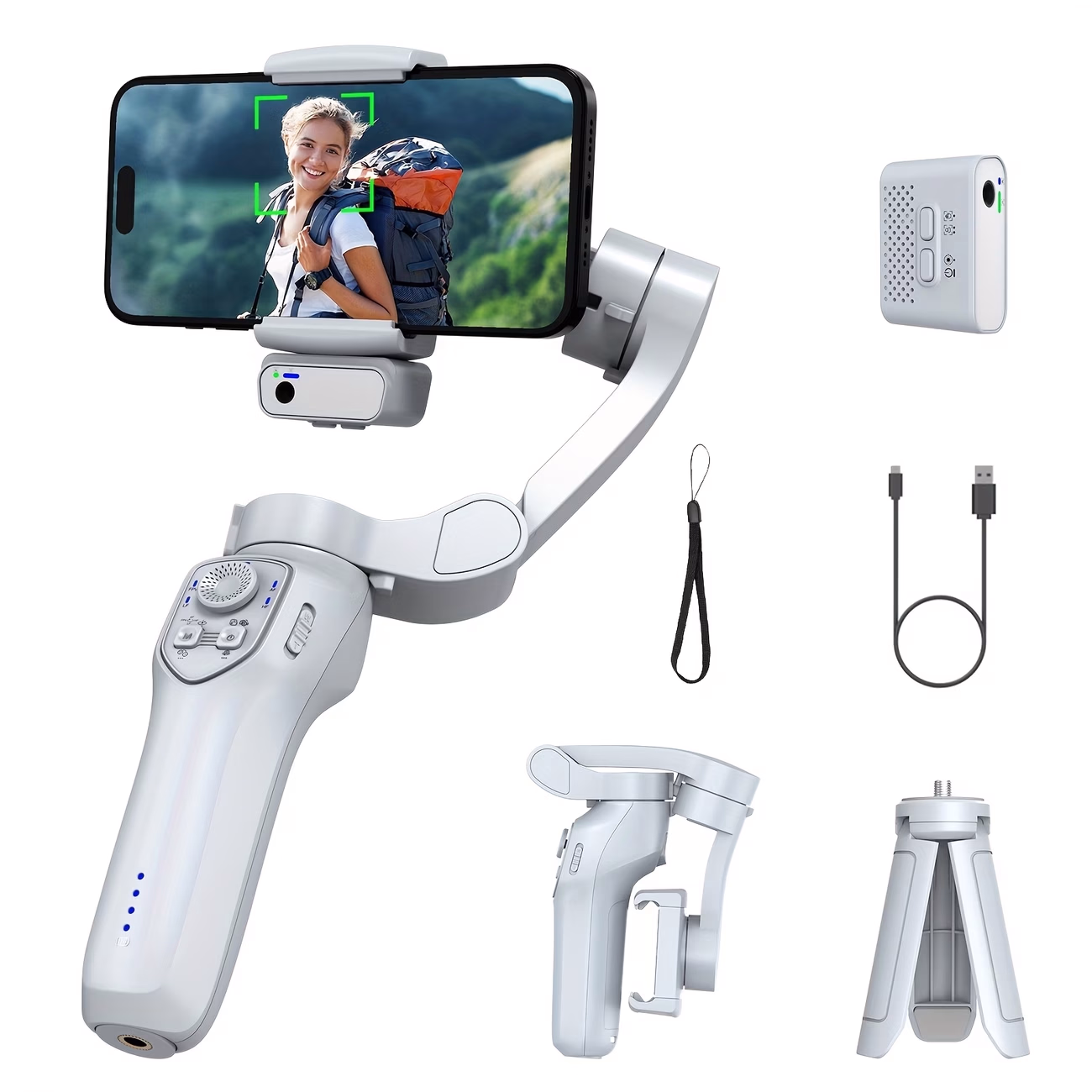 COMITOK L7Cpro Handheld Gimbal 3-Axis Stabilizer – Portable and Foldable