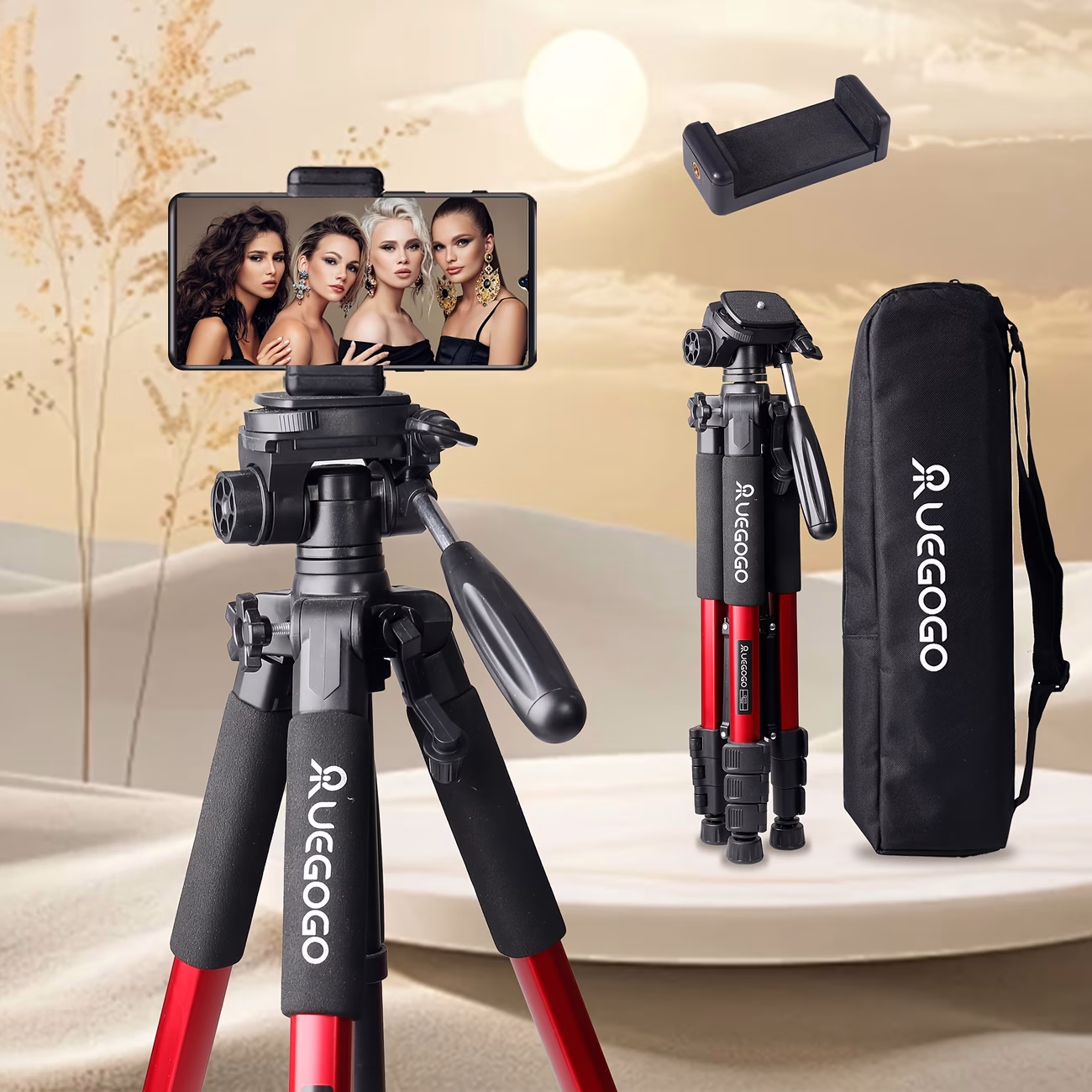 UEGOGO 60-Inch Tall Tripod – Includes Travel Bag and Phone Holder
