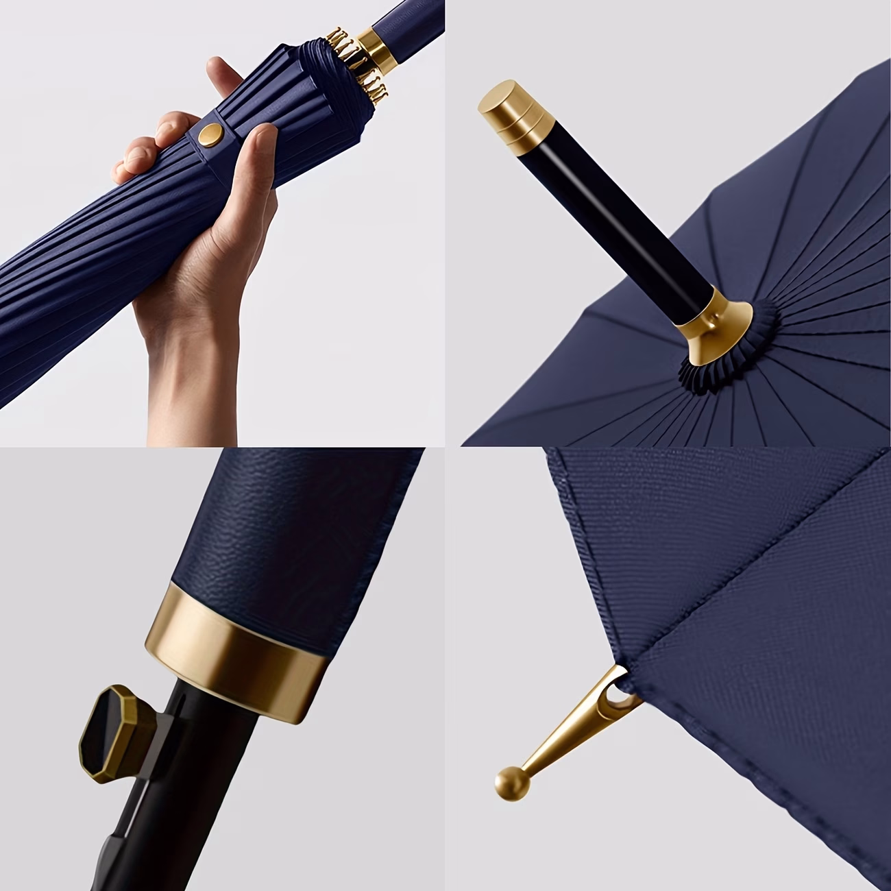 KEAPLAYEE 24 Ribs Super-Windproof Umbrella – Automatic Open Oversize Stick Umbrella
