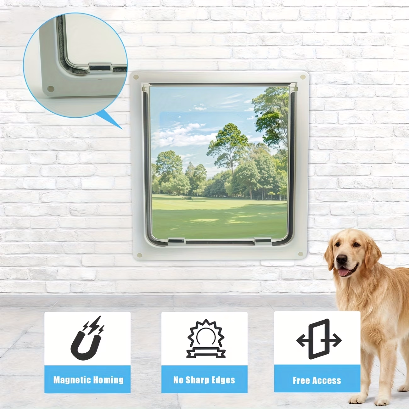 SUPET Large Magnetic Lockable Pet Gate for Medium to Large Dogs