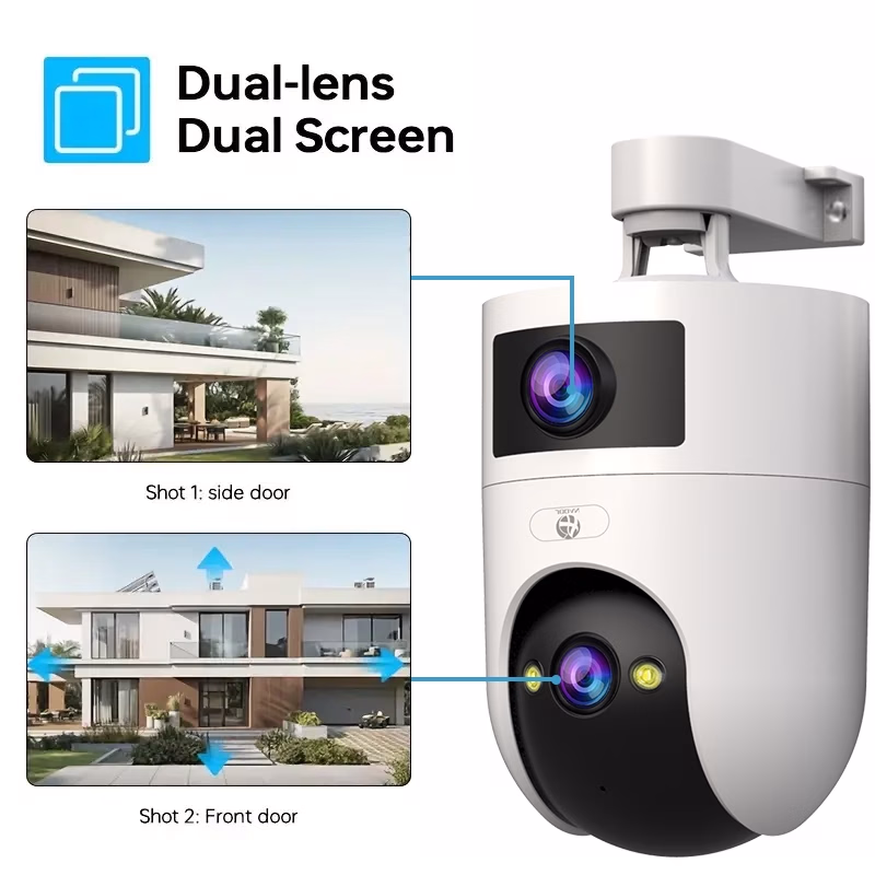 JOOAN Dual-Lens Panoramic Home Surveillance Camera – 1296P Full HD with Human Tracking and Remote Intercom