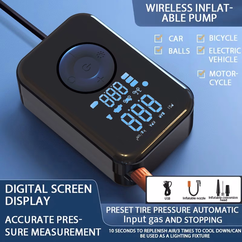 JKUOO Portable Tire Inflator Air Compressor – 150PSI Wireless Car Air Pump with Digital Display