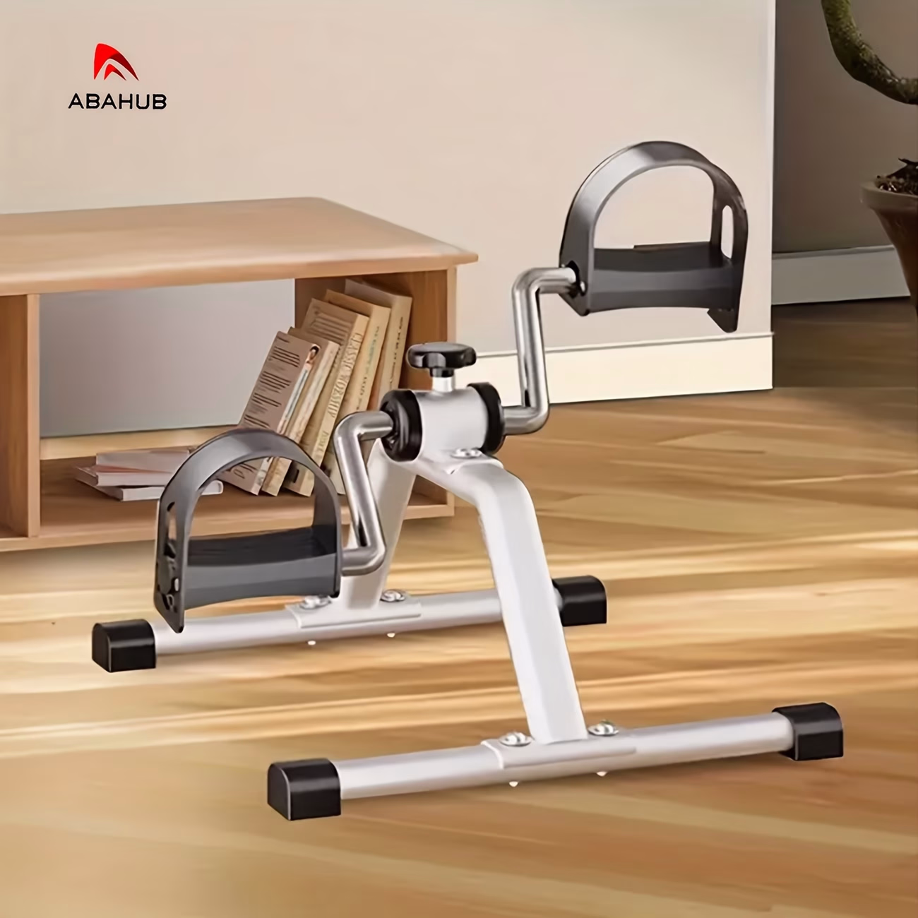 ABAHUB White Aluminum Pedal Exercise Bike – Manual Operation Home Fitness & Rehab Training