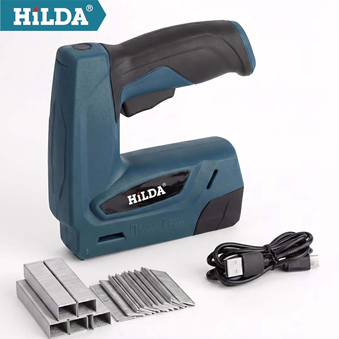 HILDA Cordless Staple Gun & Brad Nailer – 2-in-1 USB Rechargeable Electric Stapler Kit