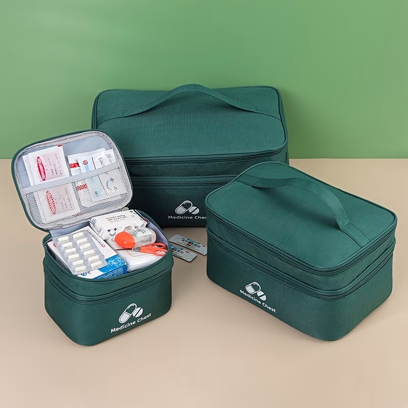 KEAPLAYEE Large Capacity Outdoor Travel First Aid Kit – Double-Layer Portable Medicine Storage Bag