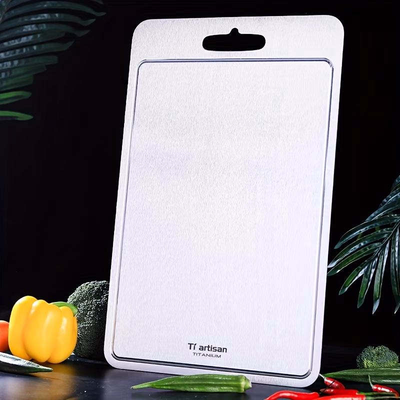 Tiartisan™ 1pc 2mm Thickened Pure Titanium Double-Sided Board – Durable, Portable, and Hygienic Cutting Solution