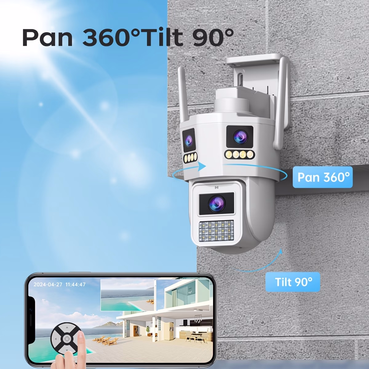 JOOAN Versatile Outdoor Camera – Advanced Multi-Lens Surveillance for Safety and Peace of Mind