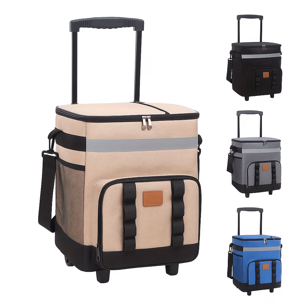 ABAHUB 1pc 35L Large Rolling Cooler – Portable Insulated Cooler with Wheels for Outdoor Adventures