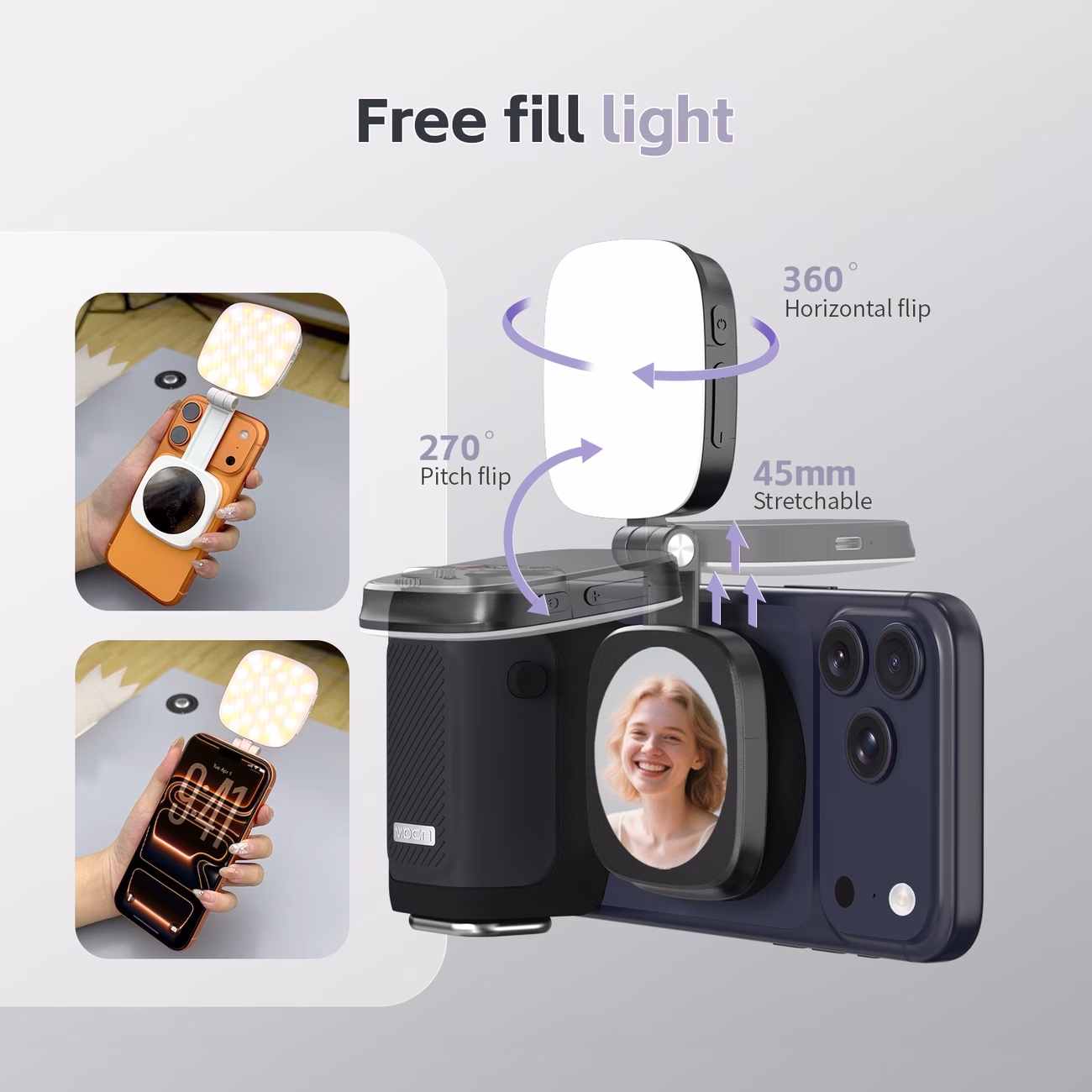 COMITOK MOCA Exclusive Photography Assistant for iPhone – Selfie Mirror with Fill Light for Perfect Shots