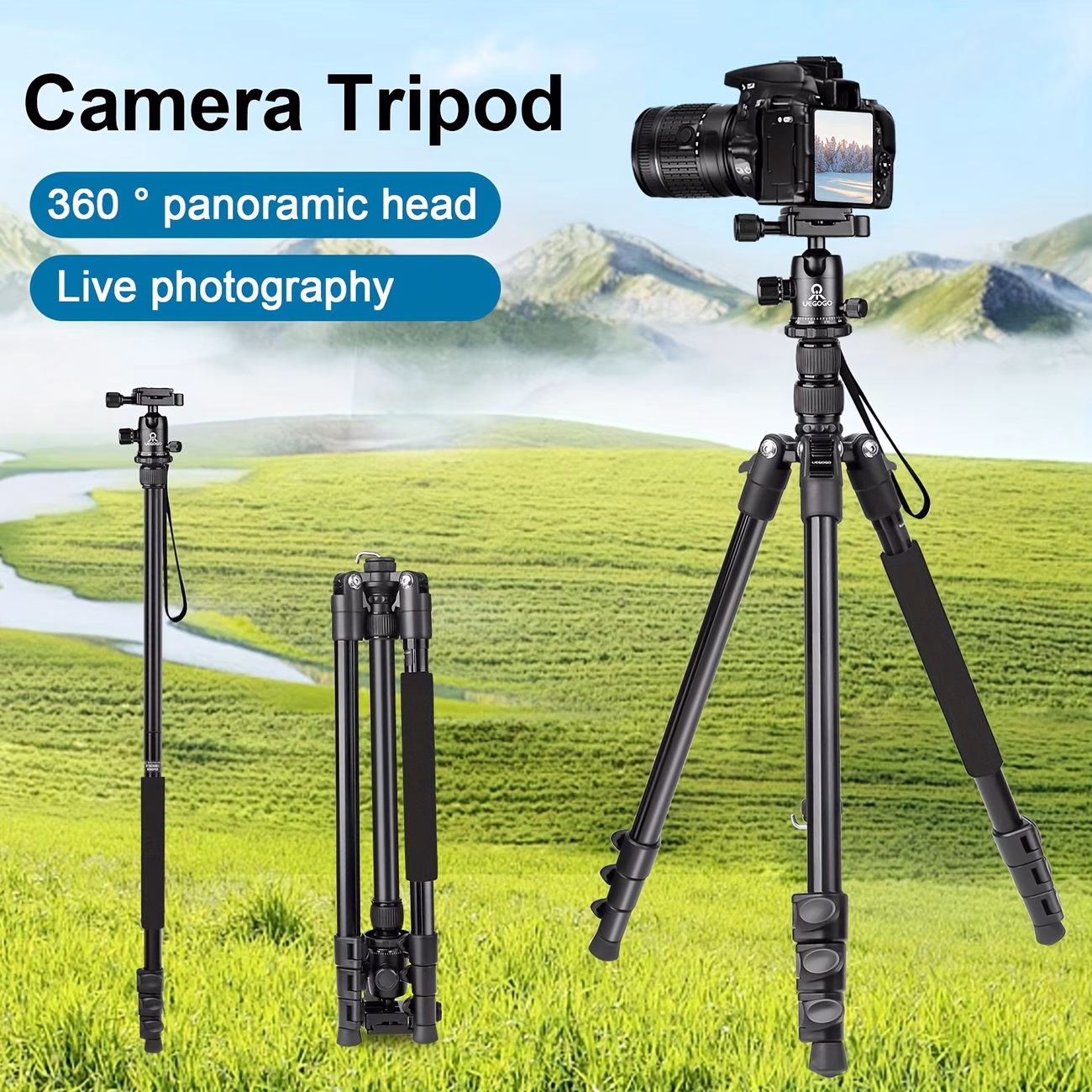 UEGOGO Professional Camera Tripod with Monopod – Stable and Versatile Photography Solution