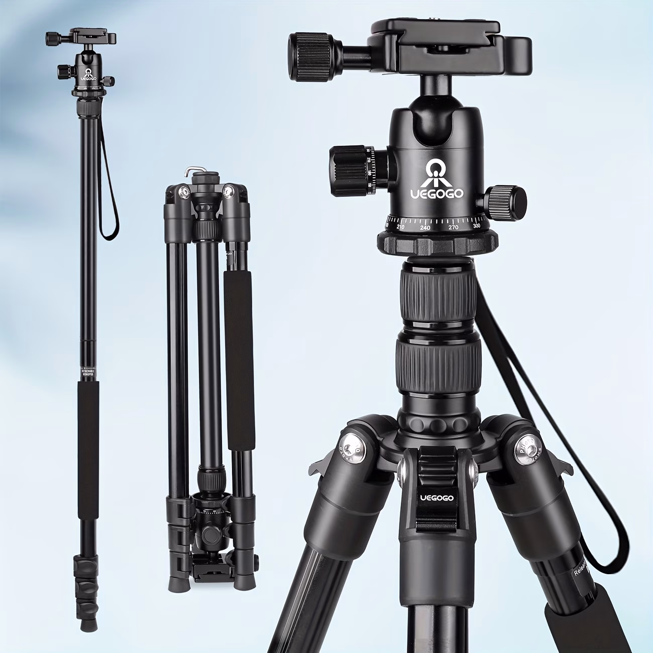 UEGOGO Professional Camera Tripod with Monopod – Stable and Versatile Photography Solution
