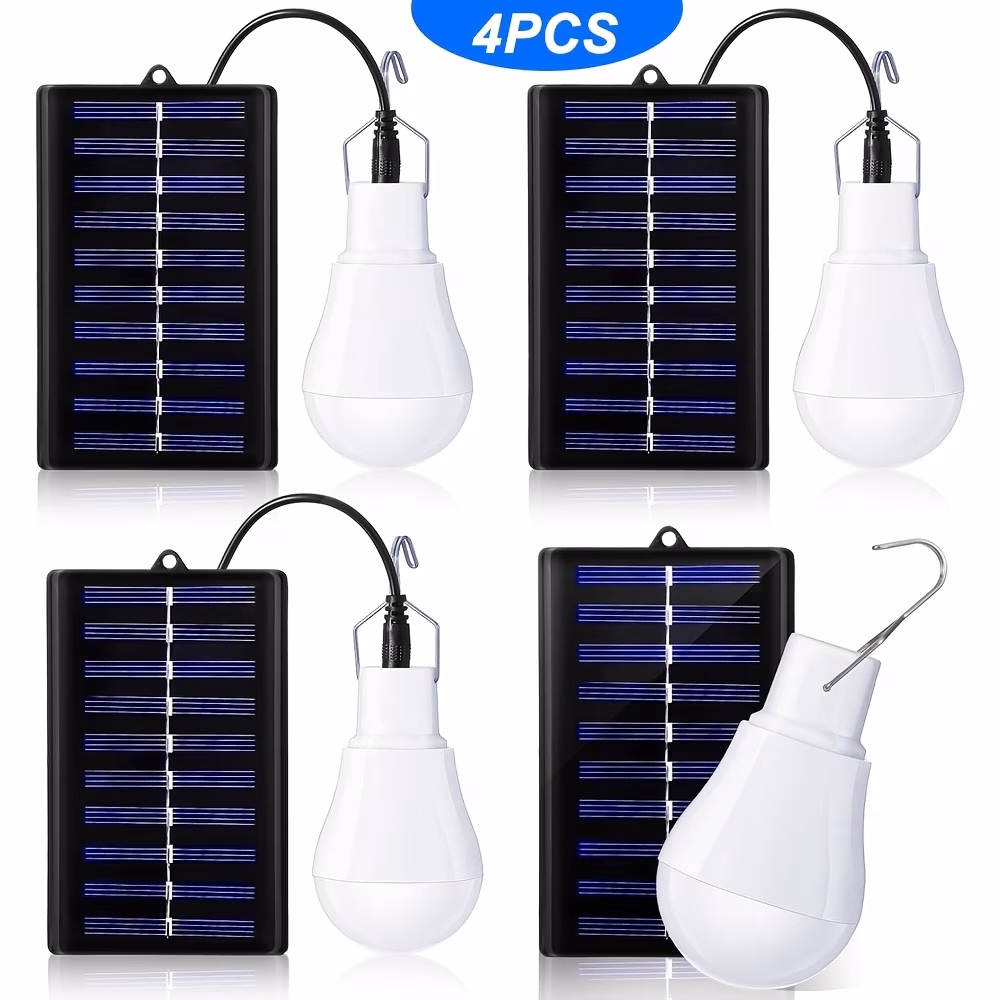 LIHANGSTAR 4pcs Solar-Powered Portable Emergency LED Bulbs – Reliable Lighting for Outdoor Adventures