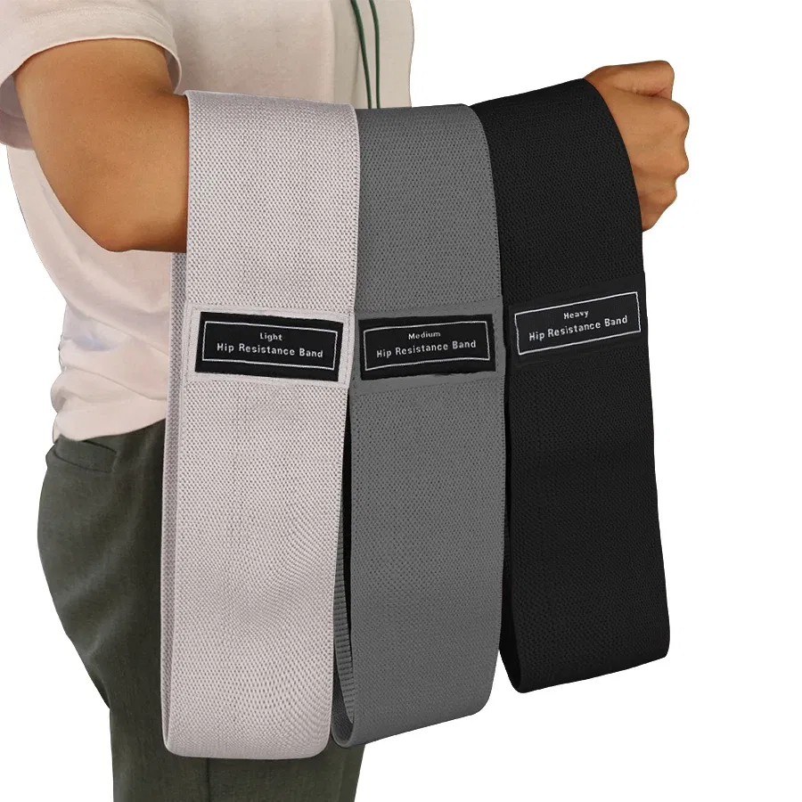 Color: WHITE - Fabric Resistance Hip Booty Bands Glute Thigh Elastic Workout Bands Squat Circle Stretch Fitness Strips Loops Yoga Gym Equipment