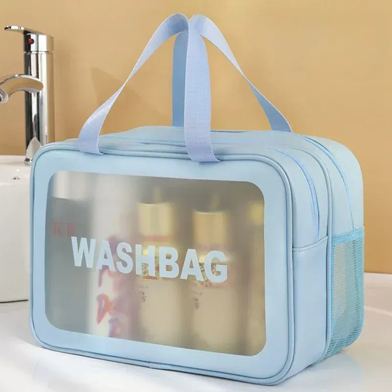 Color: Red - Wet-dry separation makeup bag portable toiletry bag travel essentials large capacity storage bag fitness swimming essentials