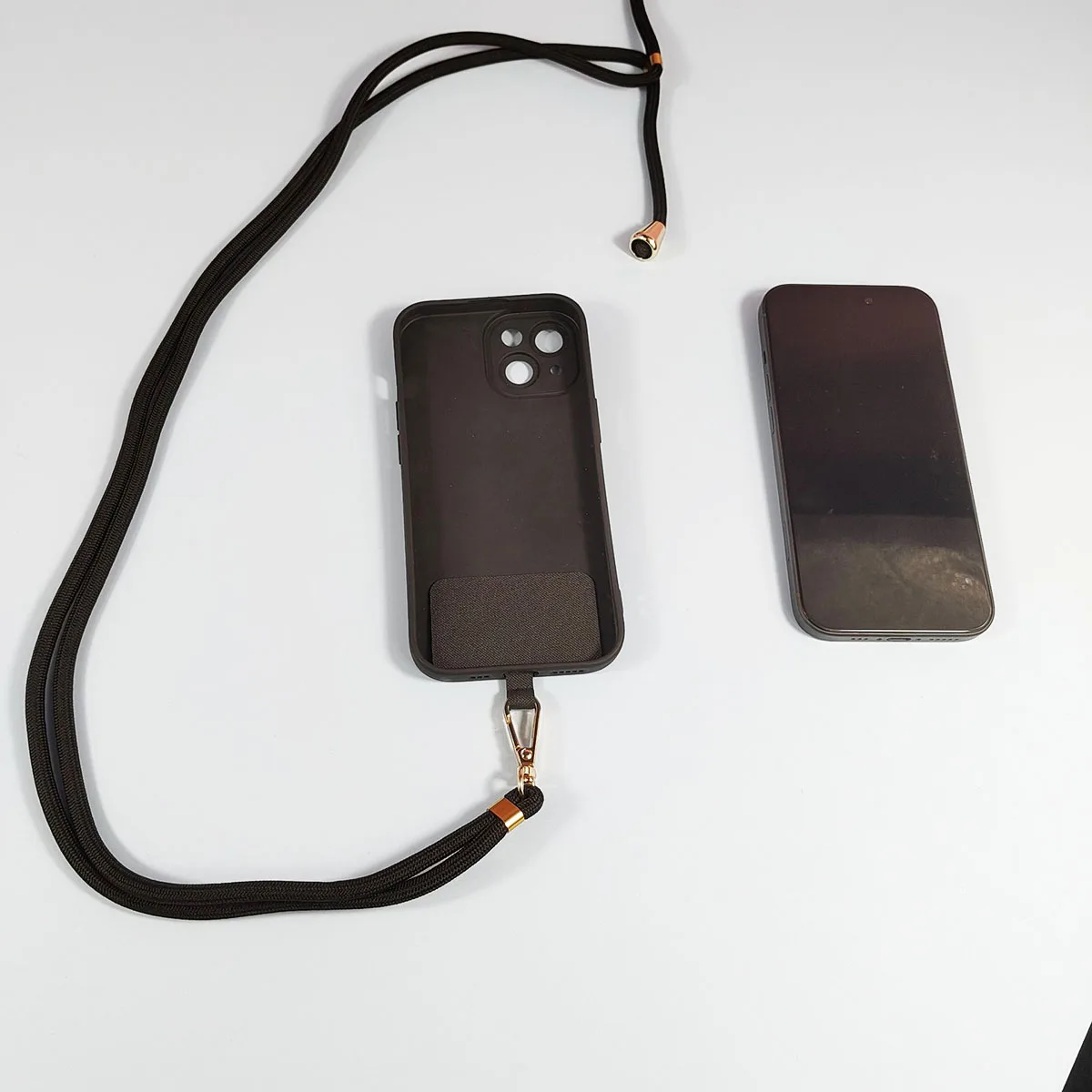 Color: black - phone suspension rope anti loss rope adjustable and extendable nylon cloth  detachable suspension rope Mobile phone lanyard