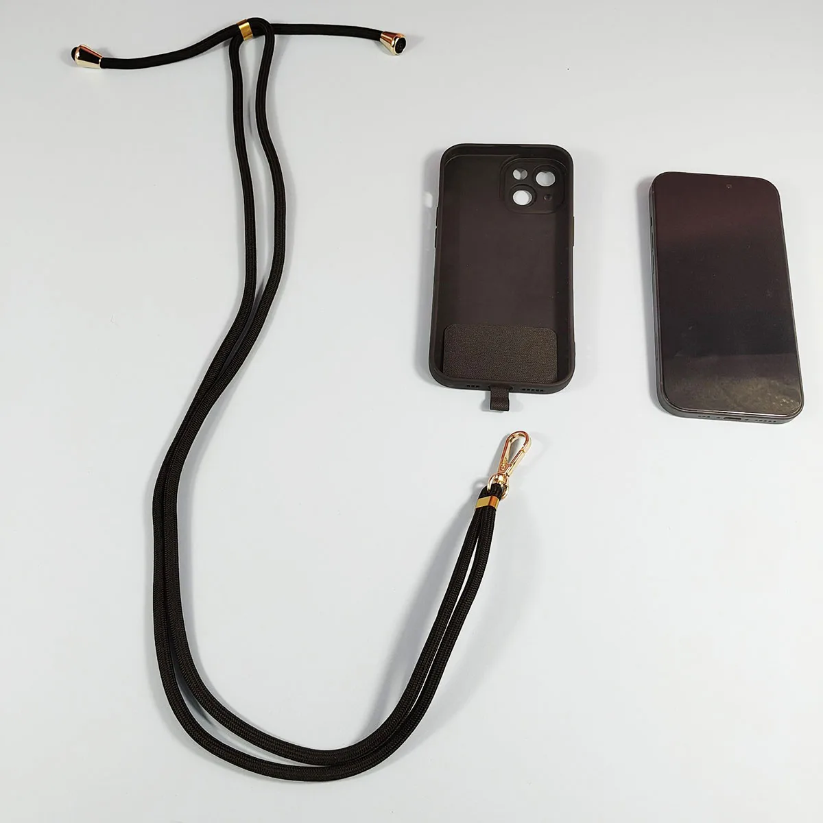 Color: black - phone suspension rope anti loss rope adjustable and extendable nylon cloth  detachable suspension rope Mobile phone lanyard