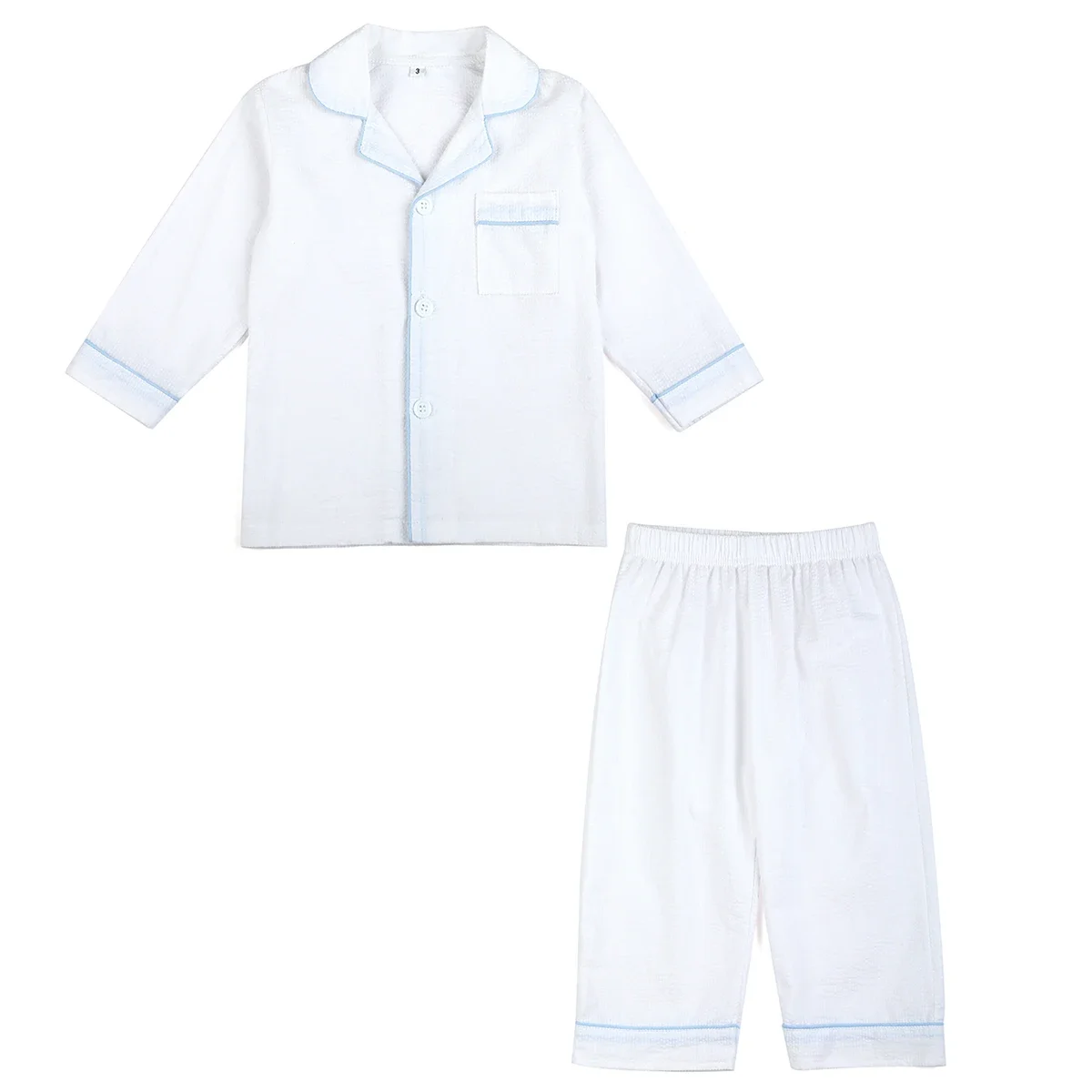 Color: black, Ships From: CHINA, Kid Size: 10T - Ruffkids 100% Cotton Summer Kids Pajamas Sleepwear Seersucker Striped Matching Pjs Boys Clothes Loungewear Girls Pyjamas Set