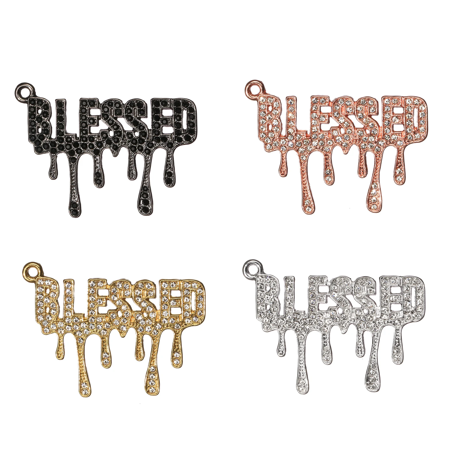 Metal color: ROSE GOLD COLOR, Ships From: CHINA - 10pcs BLESSD Rhinestone Letter Charms For Bracelet Bangle Jewelry Making DIY Accessories Wholesale LTC0289-LTC0292